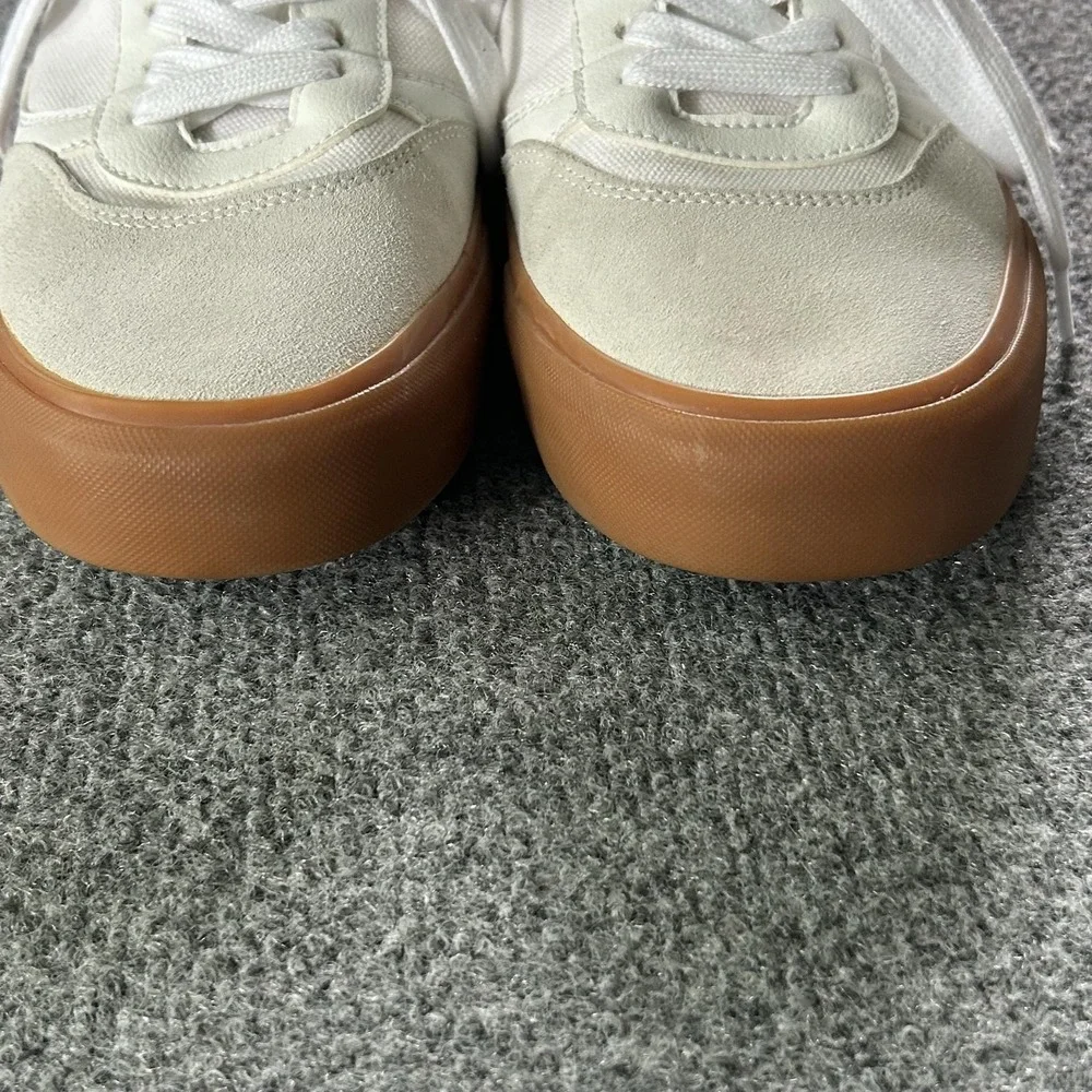 Airwalk Huntington Men 9.5 White‎ Canvas Suede Gum Sole Skate Sneakers